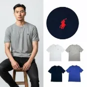 【RALPH LAUREN】男女皆可 小馬 polo亨利領 短T ralph lauren 青年版 袖口羅紋 拉夫勞倫 上衣 短袖(1445)
