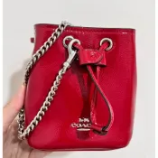 Coach迷你小水桶 卡片零錢包 紅色 鏈條  手拿包 全新正品 現貨