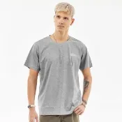 【NST JEANS】恆逸・都會｜URBAN 涼感垂墜環保縲縈 鉑岩灰 男彈性絲光棉短袖上衣T恤 加大尺碼(397-80002)