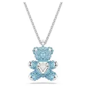 SWAROVSKI 施華洛世奇 Teddy 泰迪熊擁抱愛心藍水晶項鍊 開學換新季 送禮推薦 5737620
