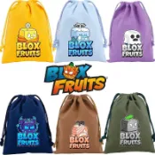 Blox Fruit系列束口袋卡通印花抽繩袋禮品袋節日化妝收納袋