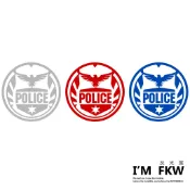 反光屋FKW 警徽 POLICE  機車反光貼紙 徽章 反光防水耐曬高亮度 防水車貼 車隊車側車身貼紙 機車汽車貼紙