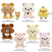 日本sanx輕鬆rilakkuma吃貨吃松鼠毛絨玩偶工資手玉
