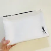 [現貨] [YSL Beauty 聖羅蘭] 時尚訂製純白化妝包 專櫃彩妝化妝包 收納包 萬用包