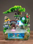 艾特斯良品 客廳假山流水噴泉循環水小高山小型瀑布山水魚缸水景裝飾造景擺件