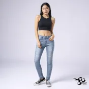 (店+)小胡子牛仔高腰顯瘦九分鉛筆牛仔褲 淺復古刷色修身款 中大尺碼25-34腰【2793】