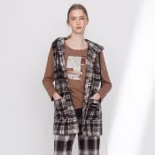 【MEDUSA】格紋捲捲毛羊毛背心外套(M-XL) | 羊毛背心 女外套