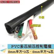 『快速出貨』8mm² PVC多芯控制電纜 3芯、4芯 輕便電纜 8mm平方 8平方