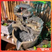 維斯 流水盆 開運必備 招財流水盆 風水 開店 滾球 流水擺件 古法魚缸水循環裝飾 過濾器擺件 室外魚池庭院水景造景水簾