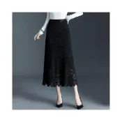 (店+)素行纪元服饰 2026春季新款時髦洋氣蕾絲魚尾裙氣質優雅中長款高腰顯瘦半身裙潮