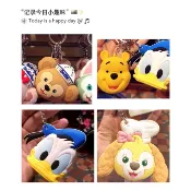 愛買物 送面膜 香港迪士尼園區商品達菲Duffy 小熊維尼 cookieann曲奇狗狗 唐老鴨 輕量矽膠零錢包鑰匙圈吊飾