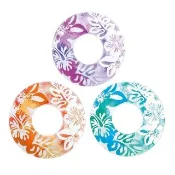 【INTEX】Vencedor 36吋透明彩色泳圈(充氣坐騎 充氣浮排 浮床 水上玩具-2入)