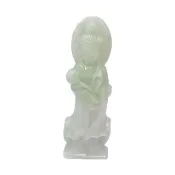 【新鵝娘翡翠】天然A貨翡翠 緬甸玉 冰潤綠站姿觀音擺件 掛件 A3267516(翡翠觀音擺件)
