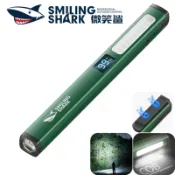 微笑鲨正品 LED磁吸手電筒 COB工作燈 汽修燈 帶筆夾隨身燈便攜 白紅黃光 Type-c充電 6檔位 GZ5112