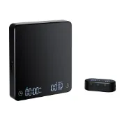 咖啡秤+無線顯示器 多功能廚房秤 5kg/0.1g USB充電電子秤 克重計時秤 去皮清零 四種沖泡咖啡模式 黑色 DH
