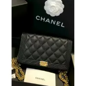 Chanel  boy woc 黑牛金