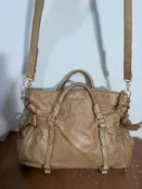 義大利 Miu Miu Vitello Lux 蝴蝶結 真皮 2用包 手提包 托特包 側背包