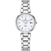大高雄鐘錶城 Olym Pianus 奧柏表 5699LS 光動能潮流淑女腕錶 / 白 28mm｜樂天領券現折★全館特惠中★指定刷卡回饋10%