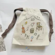 ☌客製化束口袋 棉麻束口布袋 訂製LOGO 抽繩首飾品禮品包裝 收納帆布香包福袋小