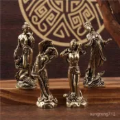 🔥黃銅古代四大美人銅像桌麵擺件古玩雜項人物銅鵰工藝品小銅器批髮風水招財擺飾 鎮宅裝飾 招財聚氣吉祥擺設 風水禮品收藏