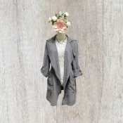 *♡*H&M/霧綠色/薄料風衣外套/M/近新/二手《Anna的百寶箱》
