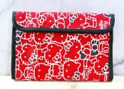 【震撼精品百貨】Hello Kitty 凱蒂貓 日本SANRIO三麗鷗KITTY魔鬼氈中夾-紅*38381 震撼日式精品百貨
