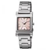 CASIO WATCH 卡西歐氣質典雅方采女腕錶淡粉紅面 型號：LTP-1237D-4A2