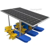 太陽能葉輪增氧機水車風車池塘養殖蝦蟹節能全銅永磁電機快速溶氧（不含運 8