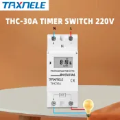 每週 7 天可編程數字定時器開關 THC-30A 繼電器定時器控制 AC 220V 16A 30A 導軌