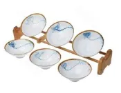 5Cgo【快樂窩】16135866129 手繪薄胎茶具 土豪金邊 芙蓉蓮花(六個杯) 陶瓷斗笠杯 荷花小茶碗 品茗杯 青花瓷功夫茶杯 泡茶 彩繪