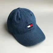 美國百分百【Tommy Hilfiger】帽子 TH 棒球帽 遮陽帽 鴨舌帽 丹寧布 經典 大LOGO 牛仔藍 G860