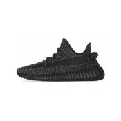 (店+)【adidas 愛迪達】FU9007 adidas originals Yeezy Boost 350 V2 黑滿天星Black 網布 舒適運動 低幫 生活休閒鞋 男女同款 黑色