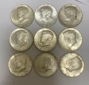 美國肯尼迪50美分銀幣1964粘單枚，榀箱儒圖感興趣得話點即時通合我私聊-86274