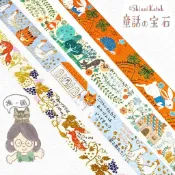 🌾禾魚🌾シール堂日本製 童話的寶石系列紙膠帶 布萊梅樂隊 小紅帽  貓與雞們 狐狸與葡萄 龜兔賽跑 拇指姑娘 加藤真治