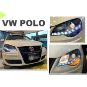 小亞車燈改裝＊全新 VW 福斯 POLO 05 06 07年 9N3 黑框R8燈眉 DRL 魚眼大燈
