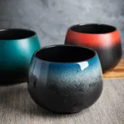 全球選品1館 生活百貨 陶瓷漸變水盂茶洗建水茶水缸哥窯茶桶家用復古功夫茶渣缸功夫茶盂