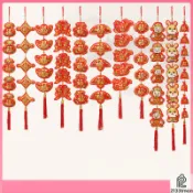 🎀木子雜貨鋪🎀 新年裝飾 喬遷之喜 裝飾品 財神中國結雙魚掛件 新年春節過年客廳墻上掛飾