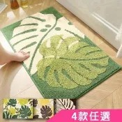 【半島良品】綠植龜背葉防滑吸水絨毛地墊(腳踏墊 地毯  40x60cm)