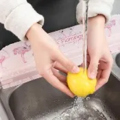 【Dagebeno荷生活】自黏式簡易安裝流理台洗手台擋水板 廚房洗碗洗菜防濺水擋板(2入)