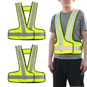 【CARBUFF】安全反光背心  2入/台灣製 3M Scotchlite V型網布 MH-10713(螢光黃)
