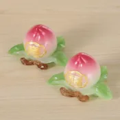 🔥臺灣出貨🔥福壽桃擺件送老人生日祝壽朋友禮品工藝禮品家居裝飾品佛堂擺件