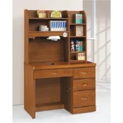 AS DESIGN雅司家具-道格4.2尺多抽屜柚木色實木書桌(全組)-127x59x171cm