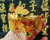 【靜福緣】精品合金製『迷你天公帽』2寸頭圍迷你神帽聖帝帽 3寸6神尊戴元始天尊玉皇大帝關聖帝君神明帽佛冠佛帽
