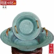 💰玄和緣堂💰青銅器仿古擺件銅盆純銅聚寶盆魚洗盆龍洗盆家用風水招財聚財客廳 招財進寶 風生水起 招財流水