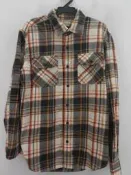 Levi's 灰藍橘紅 格紋 襯衫 L PCL15-201 levis levi