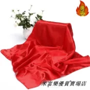 💖臺灣發貨+免運💖大紅色絲巾女小方巾中國紅圍巾國慶節正方形結婚用紅綢舞蹈紅紗巾
