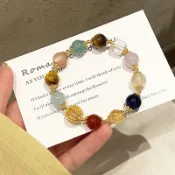 【多寶多福】天然水晶手鍊 黃水晶 虎眼石手鍊 水晶手串 多寶水晶 多巴胺手鍊 水晶手繩