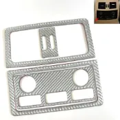 碳銀 亮光3D真碳纖維 Carbon Fiber 卡夢 後排出風口面板貼片 適合04-10 E60 530i M5 #A