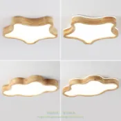 北歐五角星吸頂燈簡約led創意實木星星雲朵卧室燈兒童房吸頂燈 YDZM