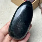 【限時特惠】天然 墨玉 手把件 天然原石 文玩 石頭 把玩擺件 蛇紋石 泡水料 可泡茶 園林設計 魚缸造景 戶外鋪路石